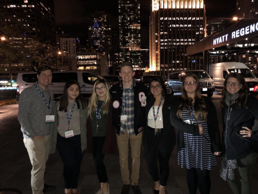 A group of Omaha South students in Chicago for the JEA/NSPA convention.